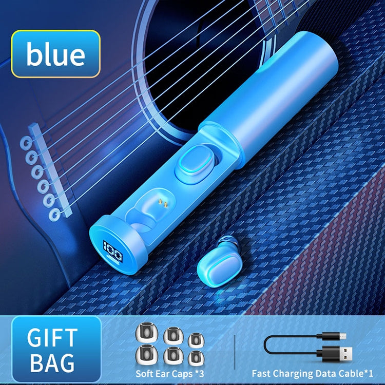C1 Bluetooth 5.0 TWS Circular Chimney Touch Digital Display True Wireless Bluetooth Earphone with Charging Box