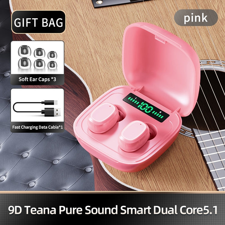 C1 Bluetooth 5.0 TWS Square Touch Digital Display True Wireless Bluetooth Earphone with Charging Box