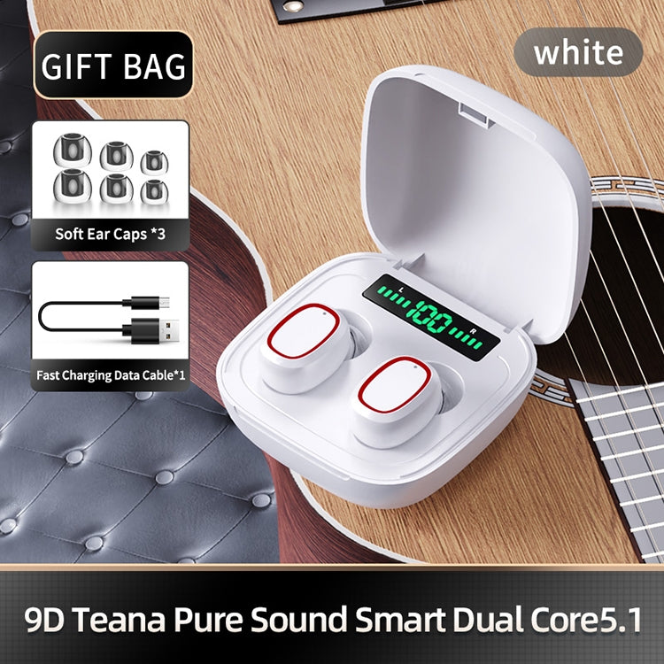 C1 Bluetooth 5.0 TWS Square Touch Digital Display True Wireless Bluetooth Earphone with Charging Box
