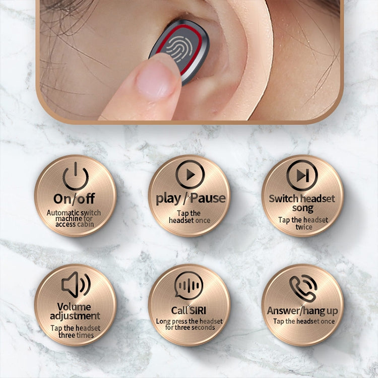 C1 Bluetooth 5.0 TWS Square Touch Digital Display True Wireless Bluetooth Earphone with Charging Box