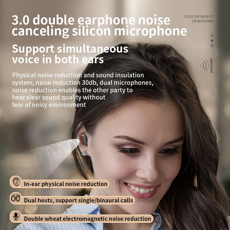 C1 Bluetooth 5.0 TWS Square Touch Digital Display True Wireless Bluetooth Earphone with Charging Box