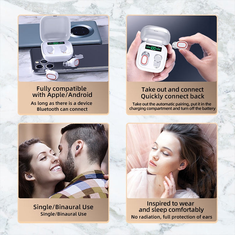 C1 Bluetooth 5.0 TWS Square Touch Digital Display True Wireless Bluetooth Earphone with Charging Box