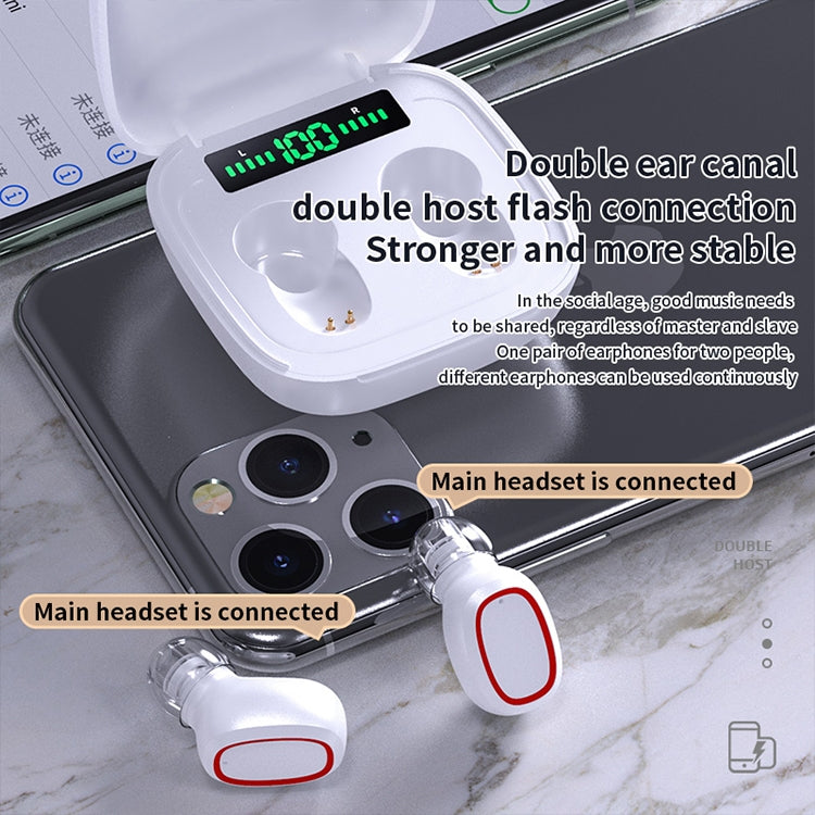 C1 Bluetooth 5.0 TWS Square Touch Digital Display True Wireless Bluetooth Earphone with Charging Box