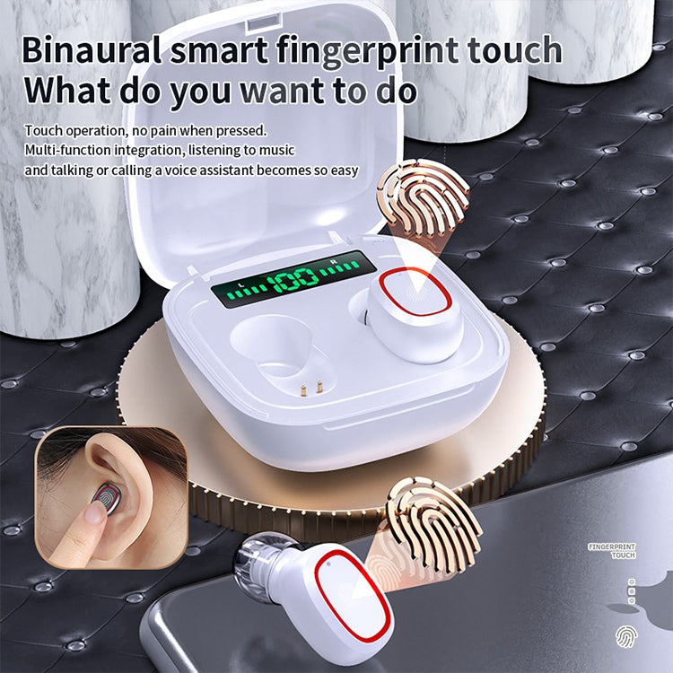C1 Bluetooth 5.0 TWS Square Touch Digital Display True Wireless Bluetooth Earphone with Charging Box