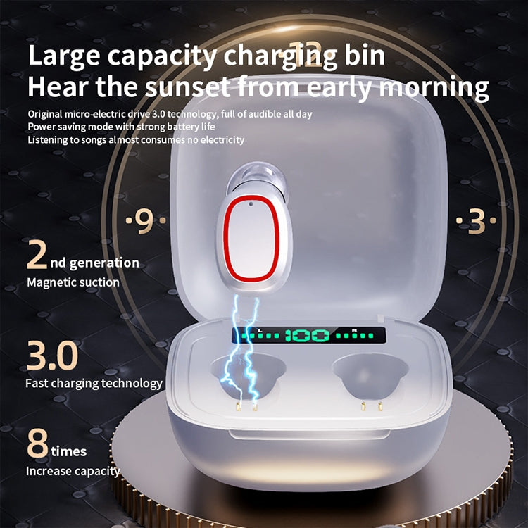 C1 Bluetooth 5.0 TWS Square Touch Digital Display True Wireless Bluetooth Earphone with Charging Box