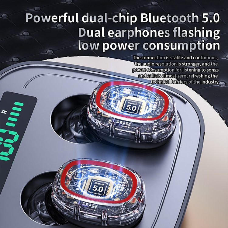C1 Bluetooth 5.0 TWS Square Touch Digital Display True Wireless Bluetooth Earphone with Charging Box