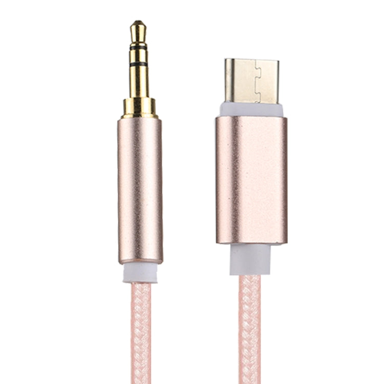1m Weave Style Type-C Male to 3.5mm Male Audio Cable