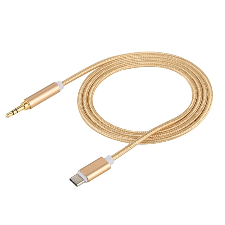 1m Weave Style Type-C Male to 3.5mm Male Audio Cable