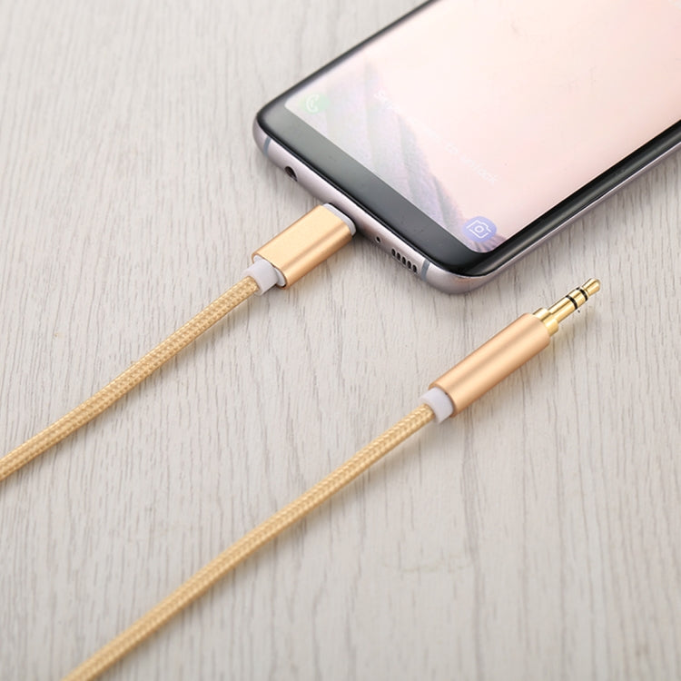 1m Weave Style Type-C Male to 3.5mm Male Audio Cable