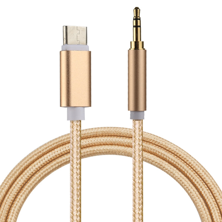 1m Weave Style Type-C Male to 3.5mm Male Audio Cable