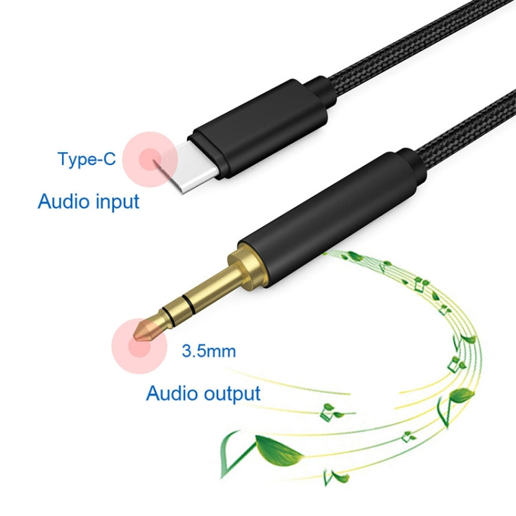 1m Weave Style Type-C Male to 3.5mm Male Audio Cable