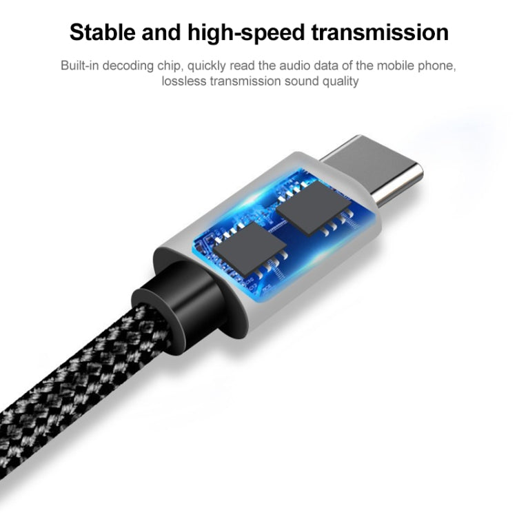 1m Weave Style Type-C Male to 3.5mm Male Audio Cable