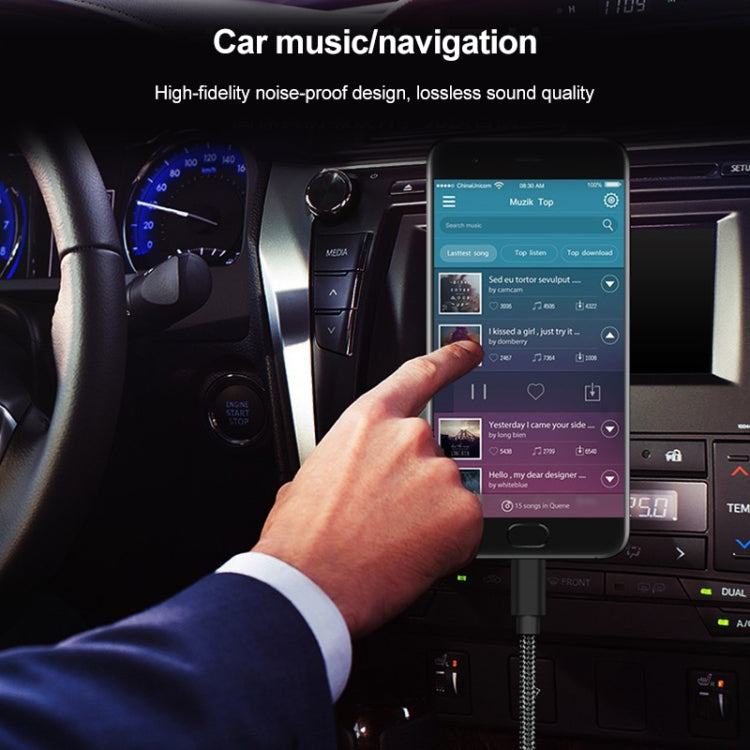 1m Weave Style Type-C Male to 3.5mm Male Audio Cable