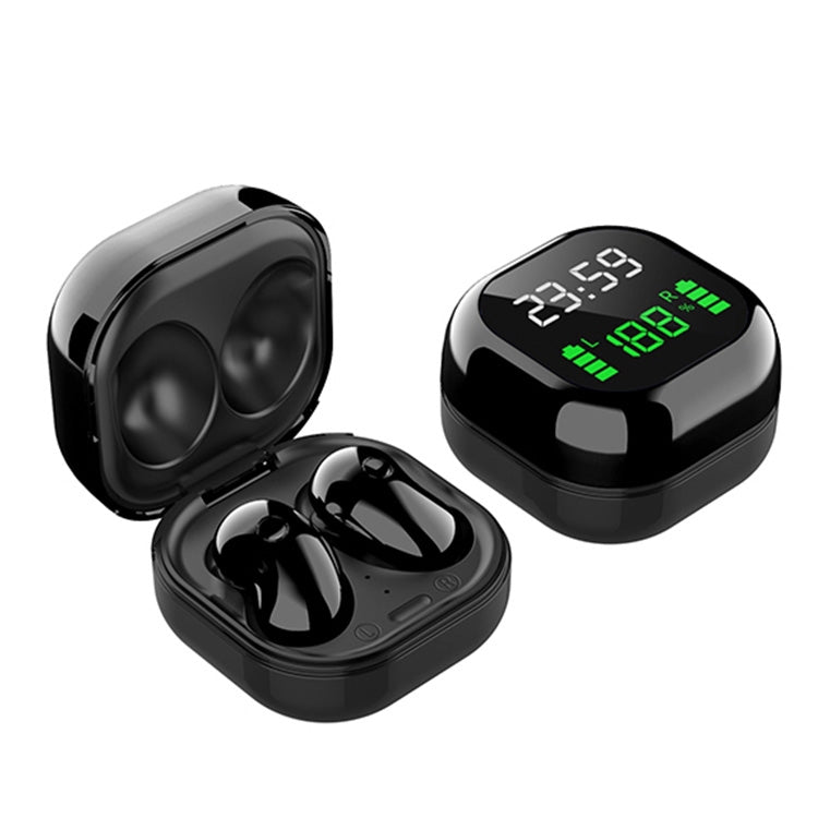 S6 Plus Bluetooth 5.0 TWS Touch Digital Display Mini Clock True Wireless Bluetooth Earphone with Charging Box