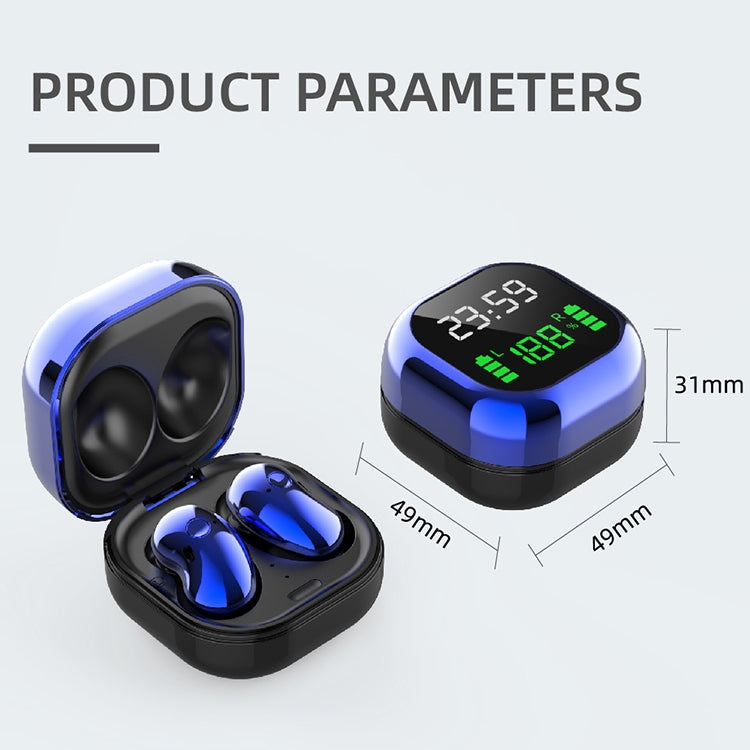 S6 Plus Bluetooth 5.0 TWS Touch Digital Display Mini Clock True Wireless Bluetooth Earphone with Charging Box