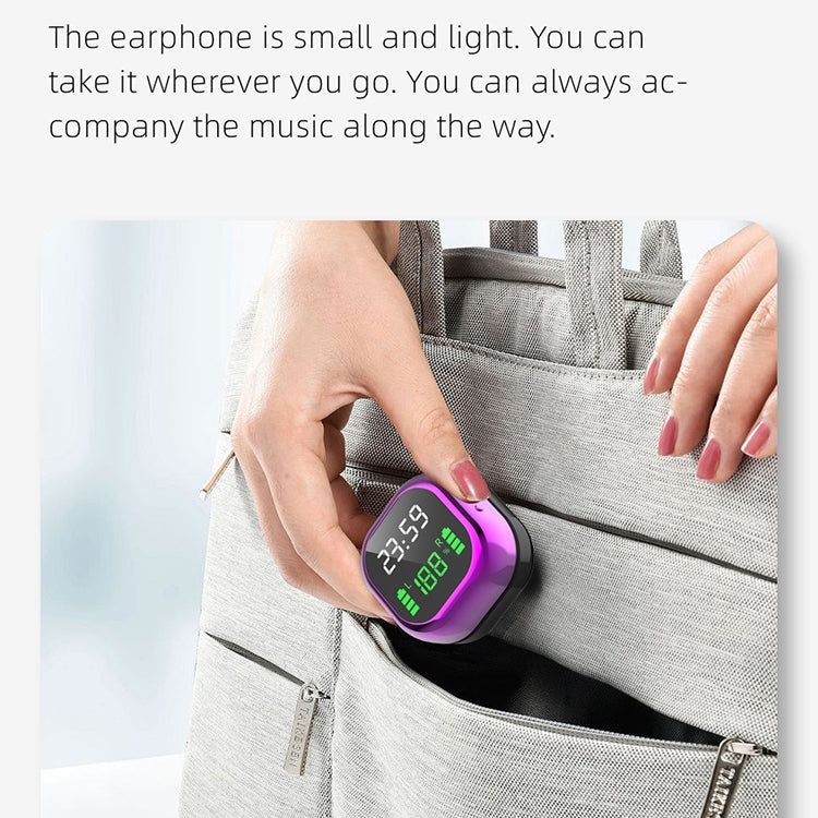 S6 Plus Bluetooth 5.0 TWS Touch Digital Display Mini Clock True Wireless Bluetooth Earphone with Charging Box