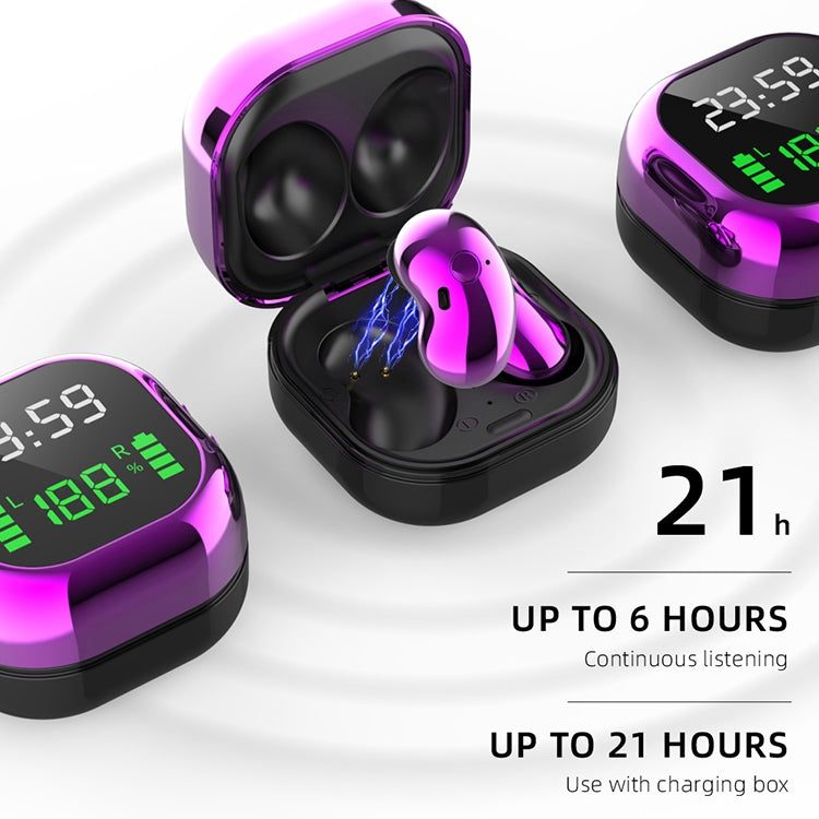 S6 Plus Bluetooth 5.0 TWS Touch Digital Display Mini Clock True Wireless Bluetooth Earphone with Charging Box