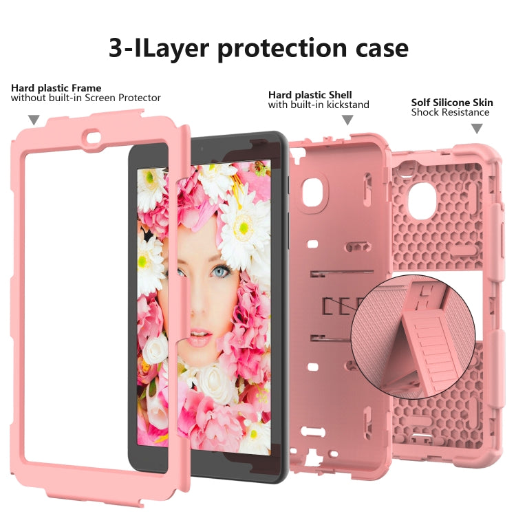 Shockproof Two-color Silicone Protection Shell for Galaxy Tab A 8.0 (2018) T387, with Holder