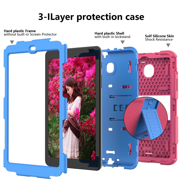 Shockproof Two-color Silicone Protection Shell for Galaxy Tab A 8.0 (2018) T387, with Holder