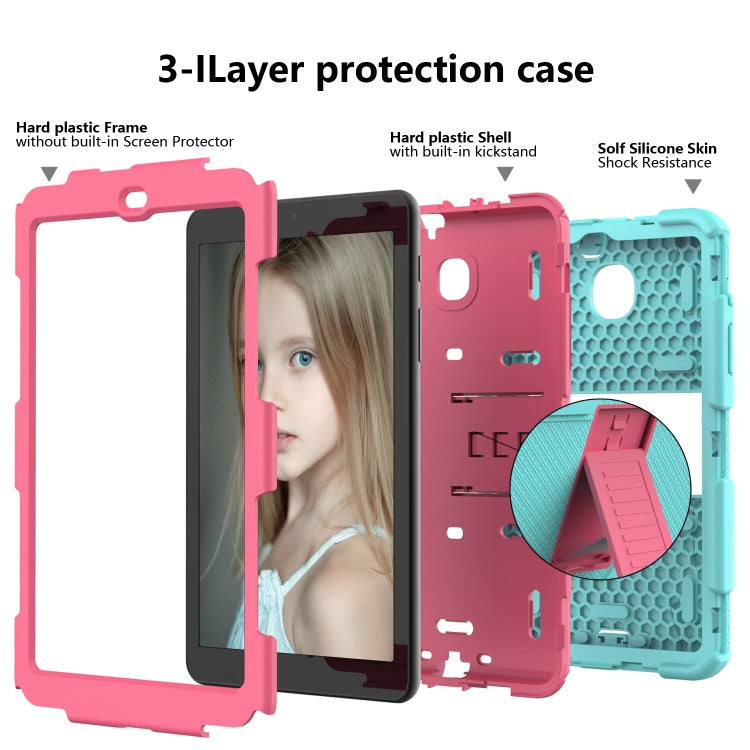 Shockproof Two-color Silicone Protection Shell for Galaxy Tab A 8.0 (2018) T387, with Holder