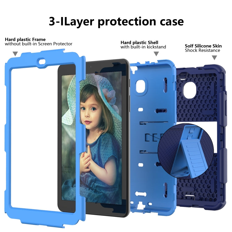 Shockproof Two-color Silicone Protection Shell for Galaxy Tab A 8.0 (2018) T387, with Holder