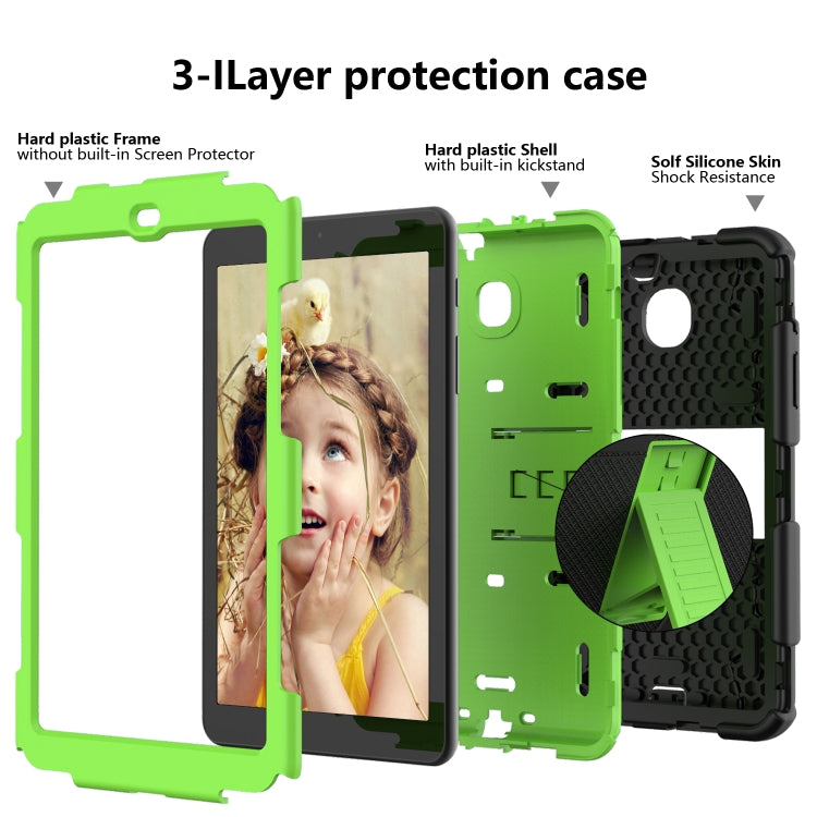 Shockproof Two-color Silicone Protection Shell for Galaxy Tab A 8.0 (2018) T387, with Holder
