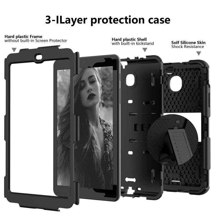 Shockproof Two-color Silicone Protection Shell for Galaxy Tab A 8.0 (2018) T387, with Holder