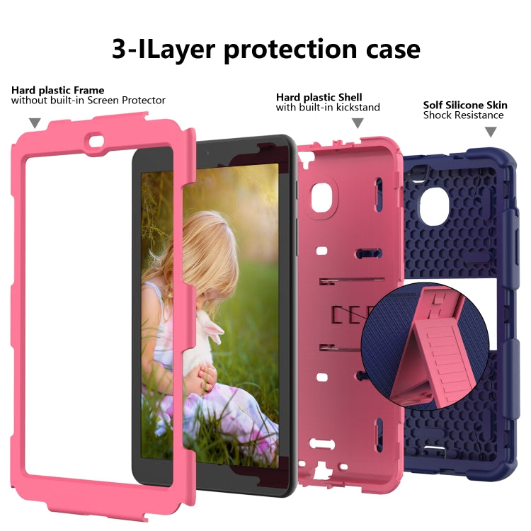 Shockproof Two-color Silicone Protection Shell for Galaxy Tab A 8.0 (2018) T387, with Holder