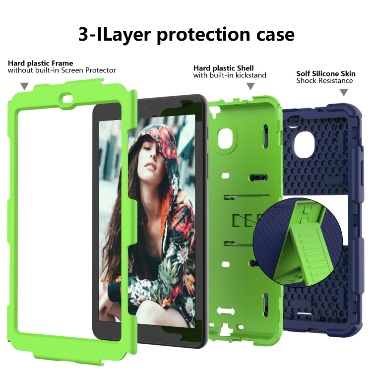 Shockproof Two-color Silicone Protection Shell for Galaxy Tab A 8.0 (2018) T387, with Holder