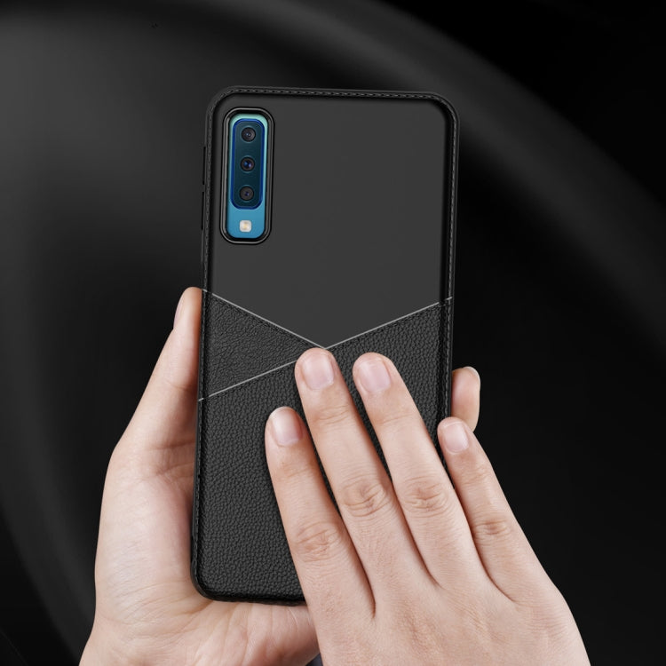Ultra-thin Shockproof Soft TPU + Leather Case for Galaxy A7 (2018)