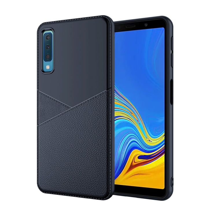 Ultra-thin Shockproof Soft TPU + Leather Case for Galaxy A7 (2018)