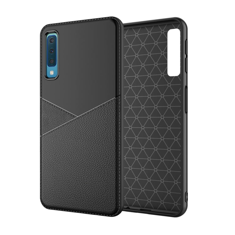 Ultra-thin Shockproof Soft TPU + Leather Case for Galaxy A7 (2018)