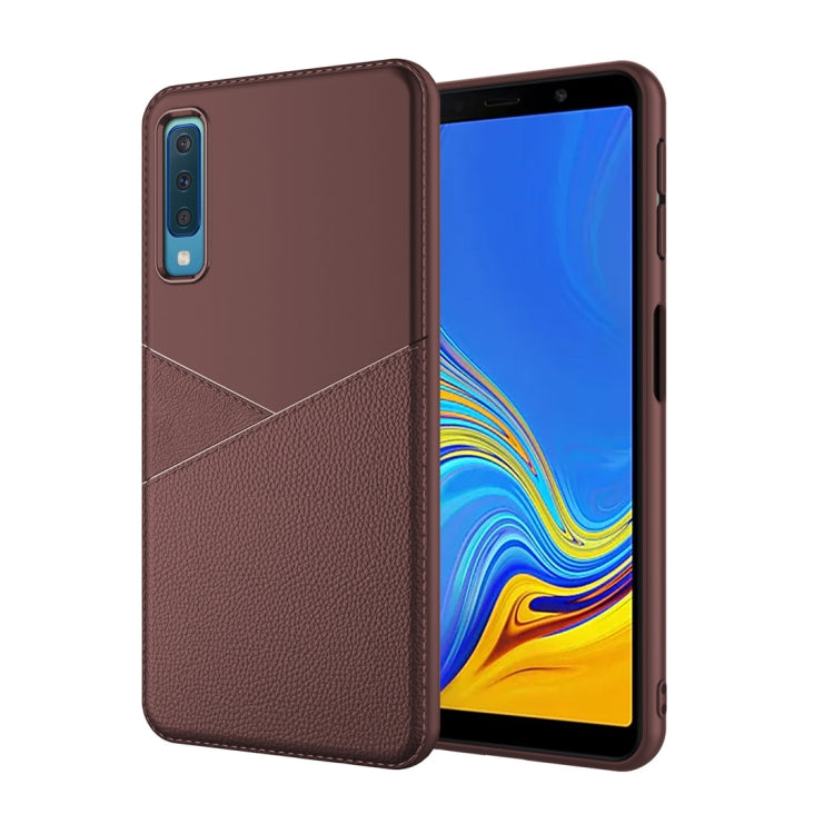 Ultra-thin Shockproof Soft TPU + Leather Case for Galaxy A7 (2018)