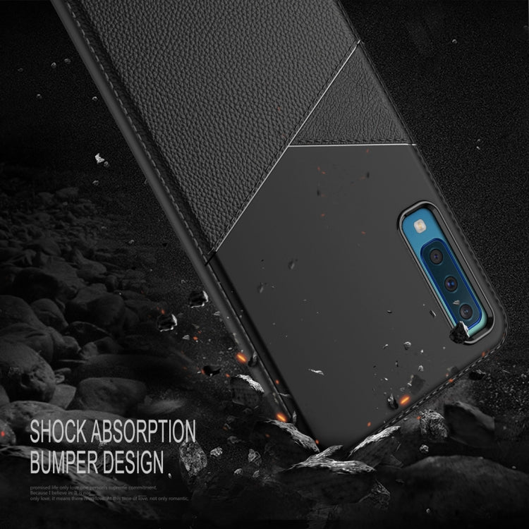 Ultra-thin Shockproof Soft TPU + Leather Case for Galaxy A7 (2018)