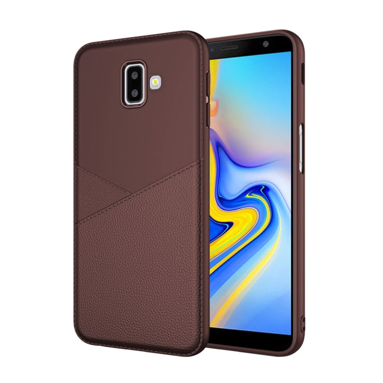 Ultra-thin Shockproof Soft TPU + Leather Case for Galaxy J6+