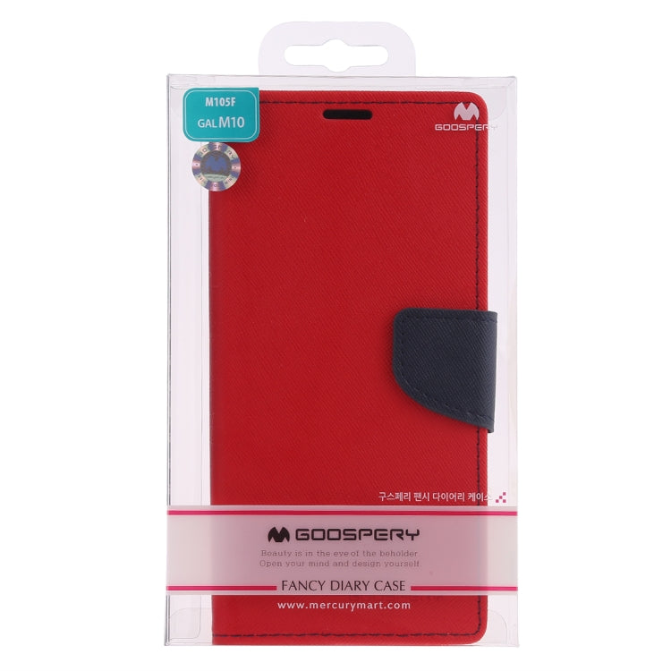 GOOSPERY FANCY DIARY Horizontal Flip PU Leather Case for Galaxy M10, with Holder & Card Slots & Wallet
