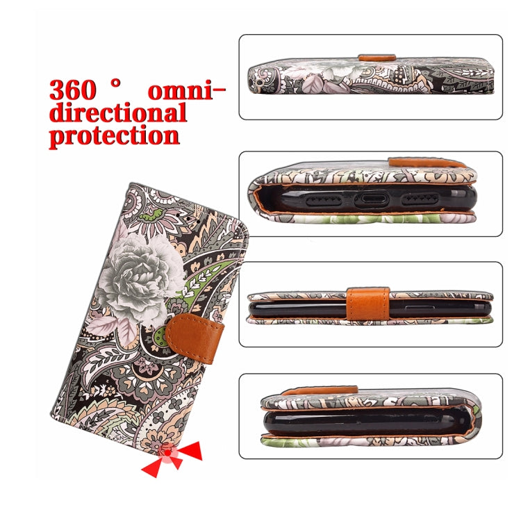 For Galaxy Note 8 Painting Abstract Flowers Pattern PU + TPU Horizontal Flip Leather Case with Holder & Card Slots & Wallet & Photo Frame & Lanyard