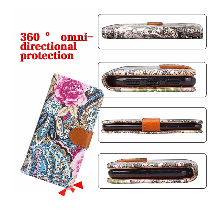 For Galaxy Note 8 Painting Abstract Flowers Pattern PU + TPU Horizontal Flip Leather Case with Holder & Card Slots & Wallet & Photo Frame & Lanyard