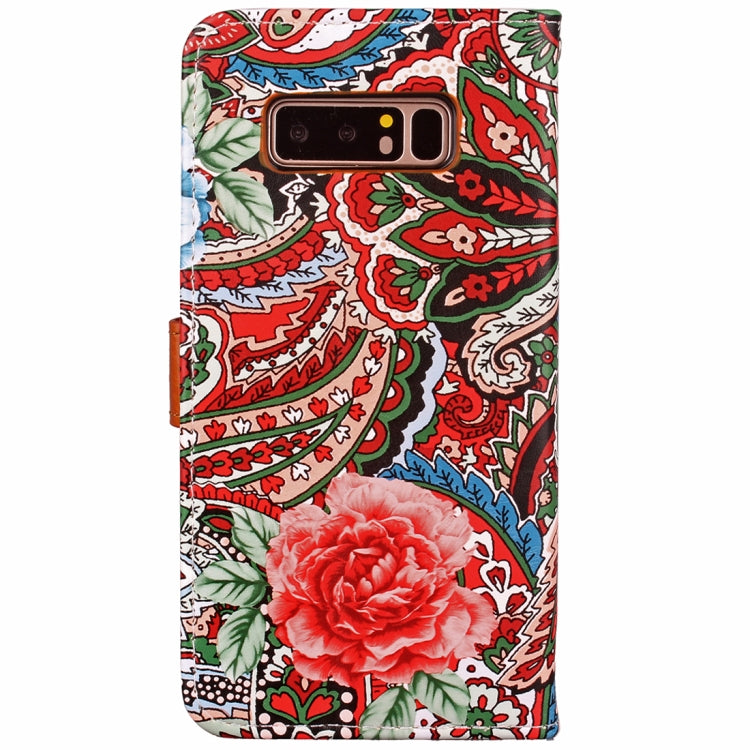 For Galaxy Note 8 Painting Abstract Flowers Pattern PU + TPU Horizontal Flip Leather Case with Holder & Card Slots & Wallet & Photo Frame & Lanyard