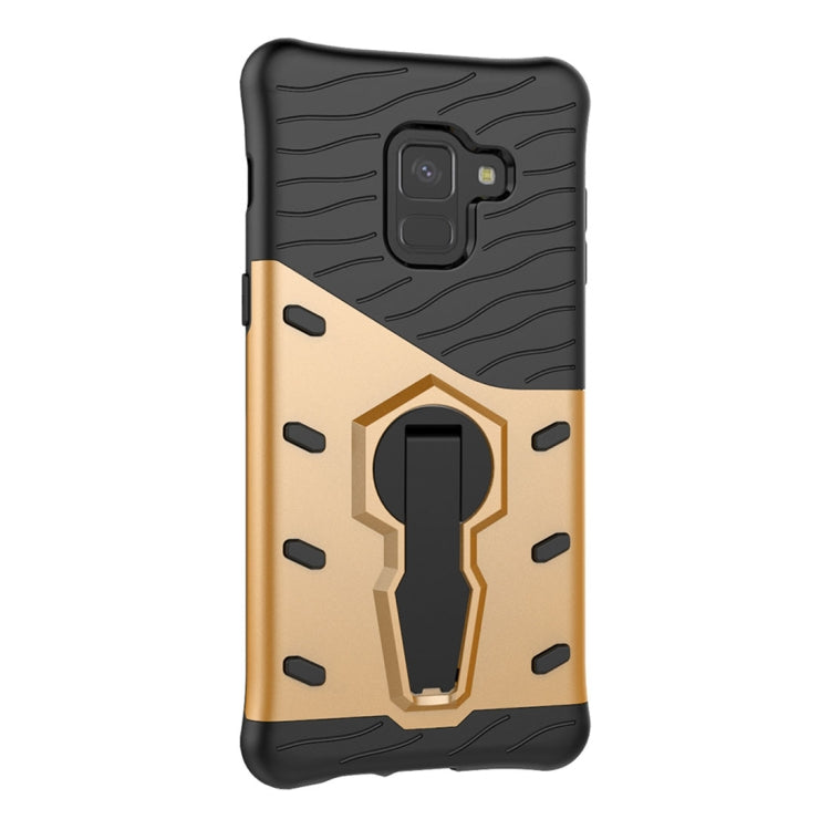 For Galaxy A8 (2018) PC + TPU Dropproof Sniper Hybrid Protective Back Case with 360 Degree Rotation Holder