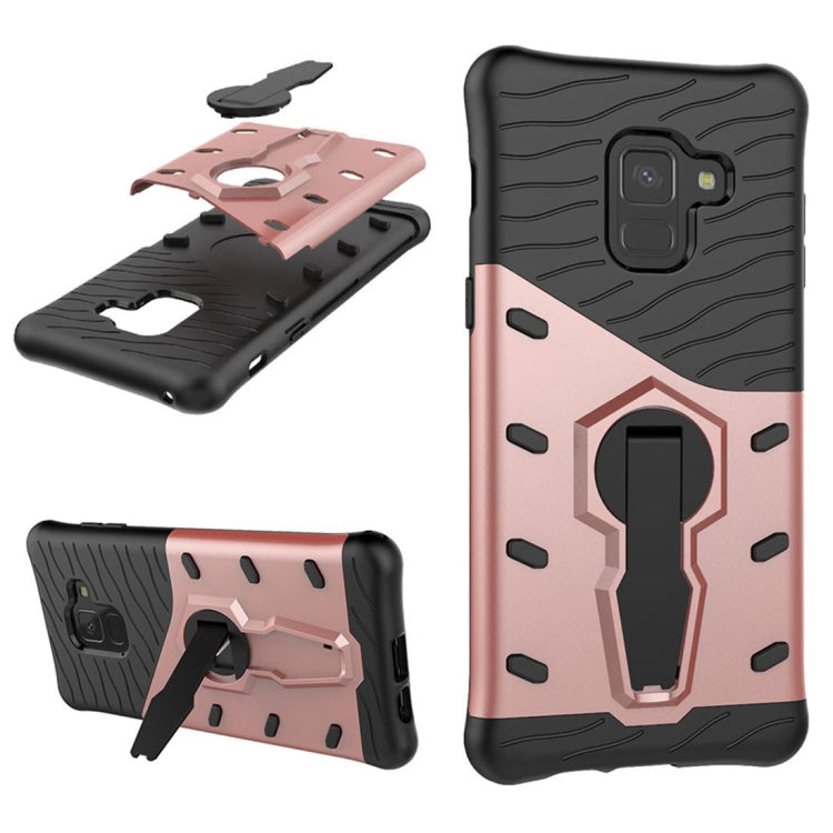 For Galaxy A8 (2018) PC + TPU Dropproof Sniper Hybrid Protective Back Case with 360 Degree Rotation Holder