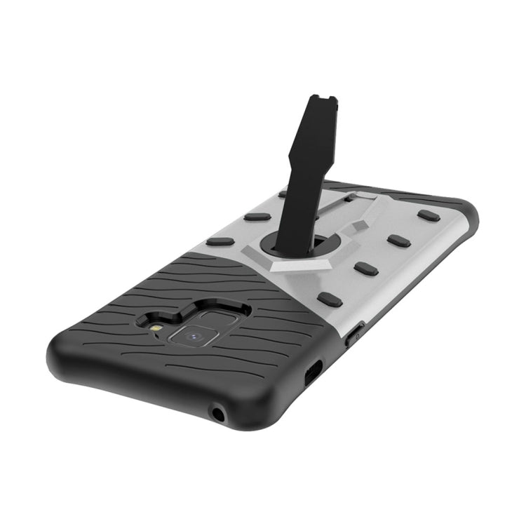 For Galaxy A8 (2018) PC + TPU Dropproof Sniper Hybrid Protective Back Case with 360 Degree Rotation Holder
