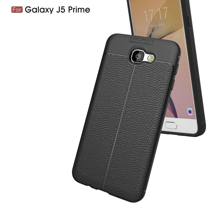 For Galaxy J5 Prime Litchi Texture TPU Protective Back Cover Case