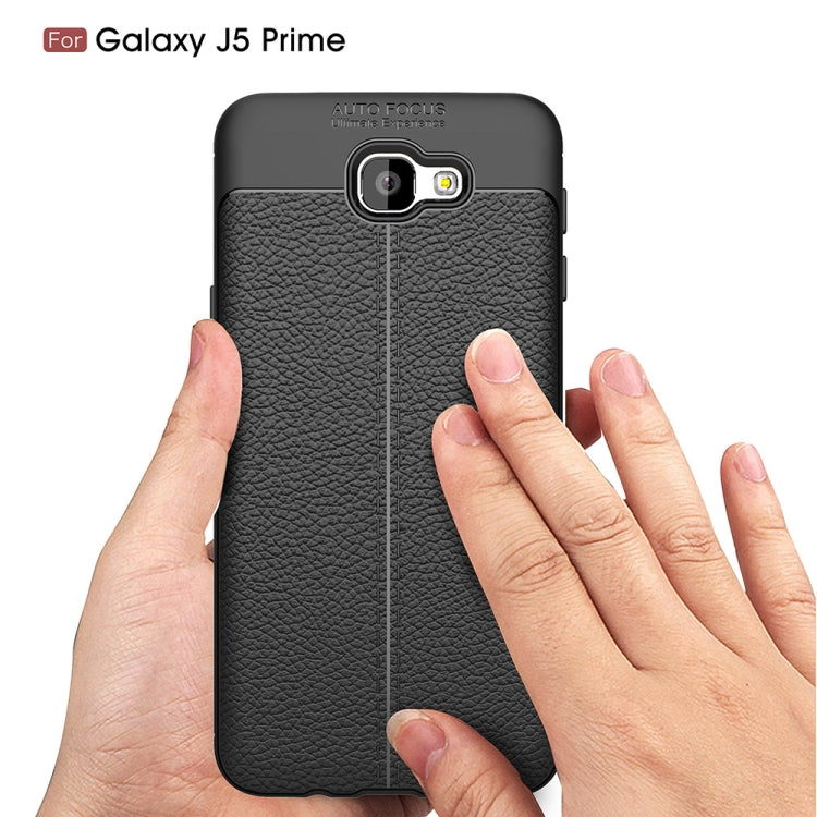 For Galaxy J5 Prime Litchi Texture TPU Protective Back Cover Case