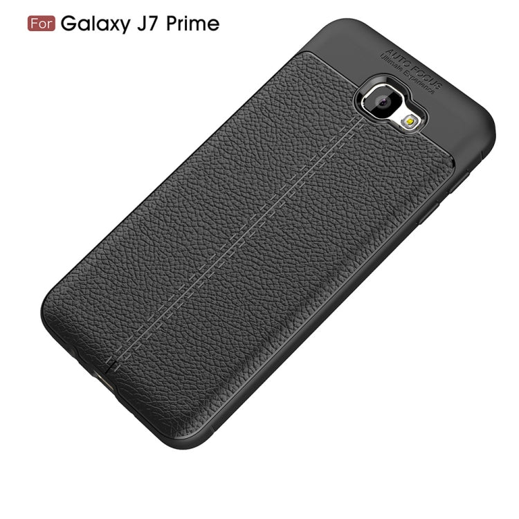 For Galaxy J7 Prime Litchi Texture TPU Protective Back Cover Case