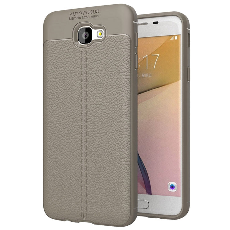 For Galaxy J7 Prime Litchi Texture TPU Protective Back Cover Case