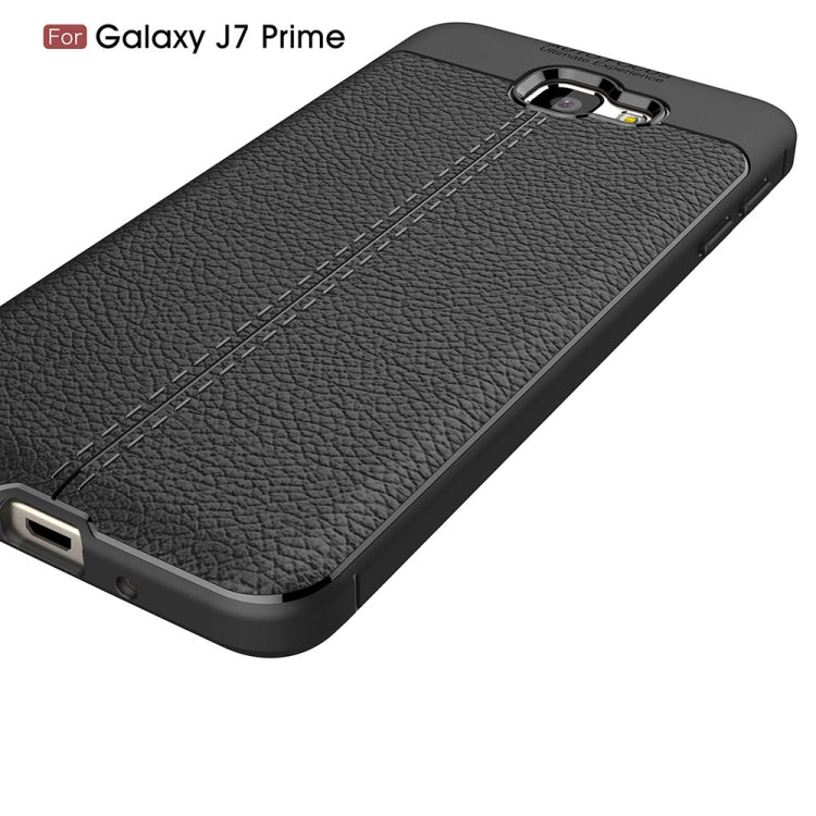 For Galaxy J7 Prime Litchi Texture TPU Protective Back Cover Case