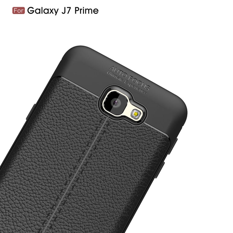 For Galaxy J7 Prime Litchi Texture TPU Protective Back Cover Case