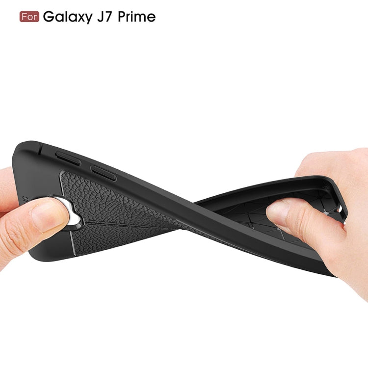For Galaxy J7 Prime Litchi Texture TPU Protective Back Cover Case
