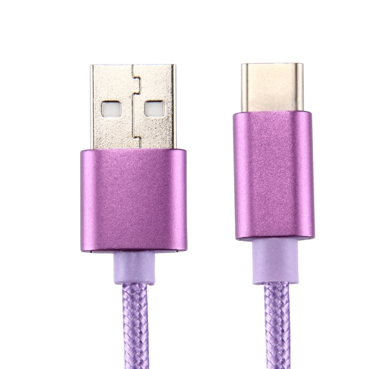 Knit Texture USB to USB-C / Type-C Data Sync Charging Cable, Cable Length: 2m, 3A Output